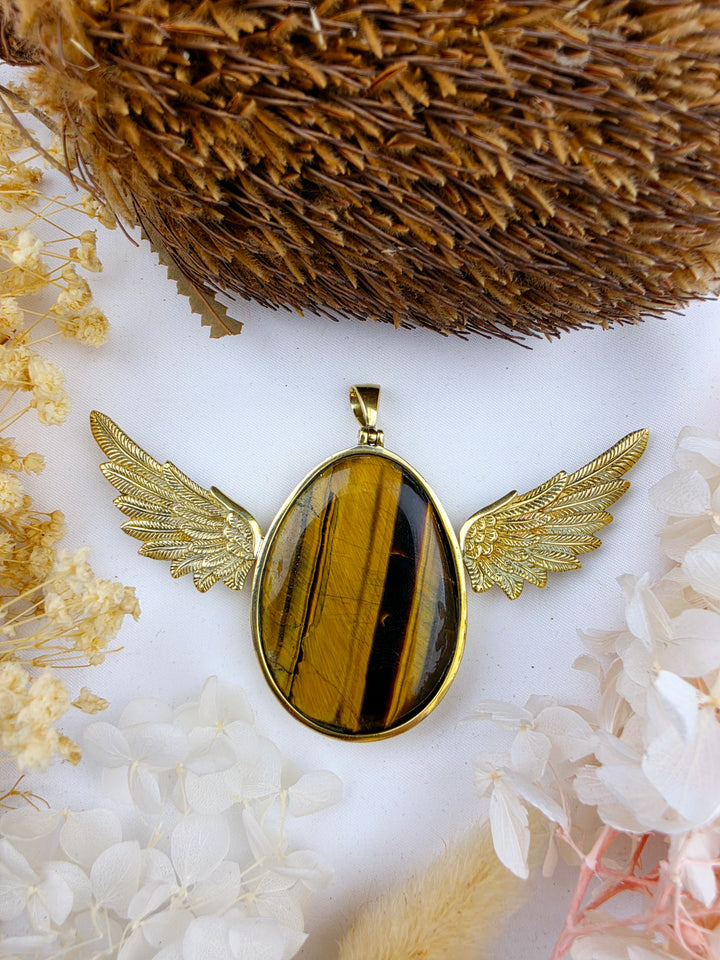 Tigers Eye Queen Anahata Brass Pendant