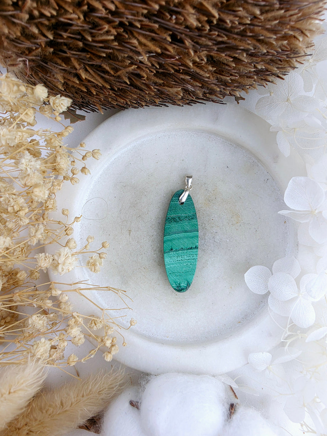 Malachite Silver Pendant