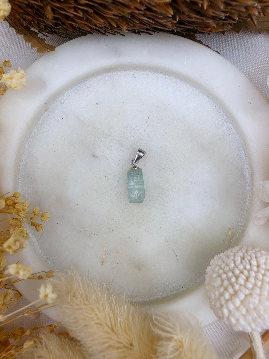 Emerald Natural Silver Pendant
