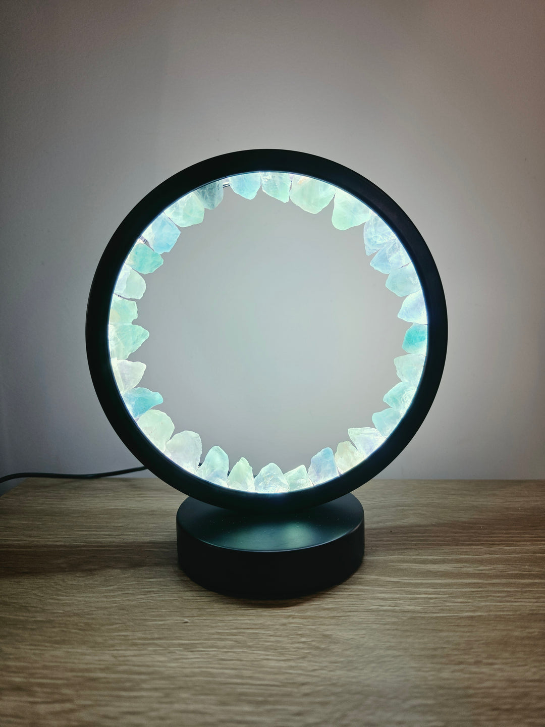 Blue Green Fluorite Halo Lamp