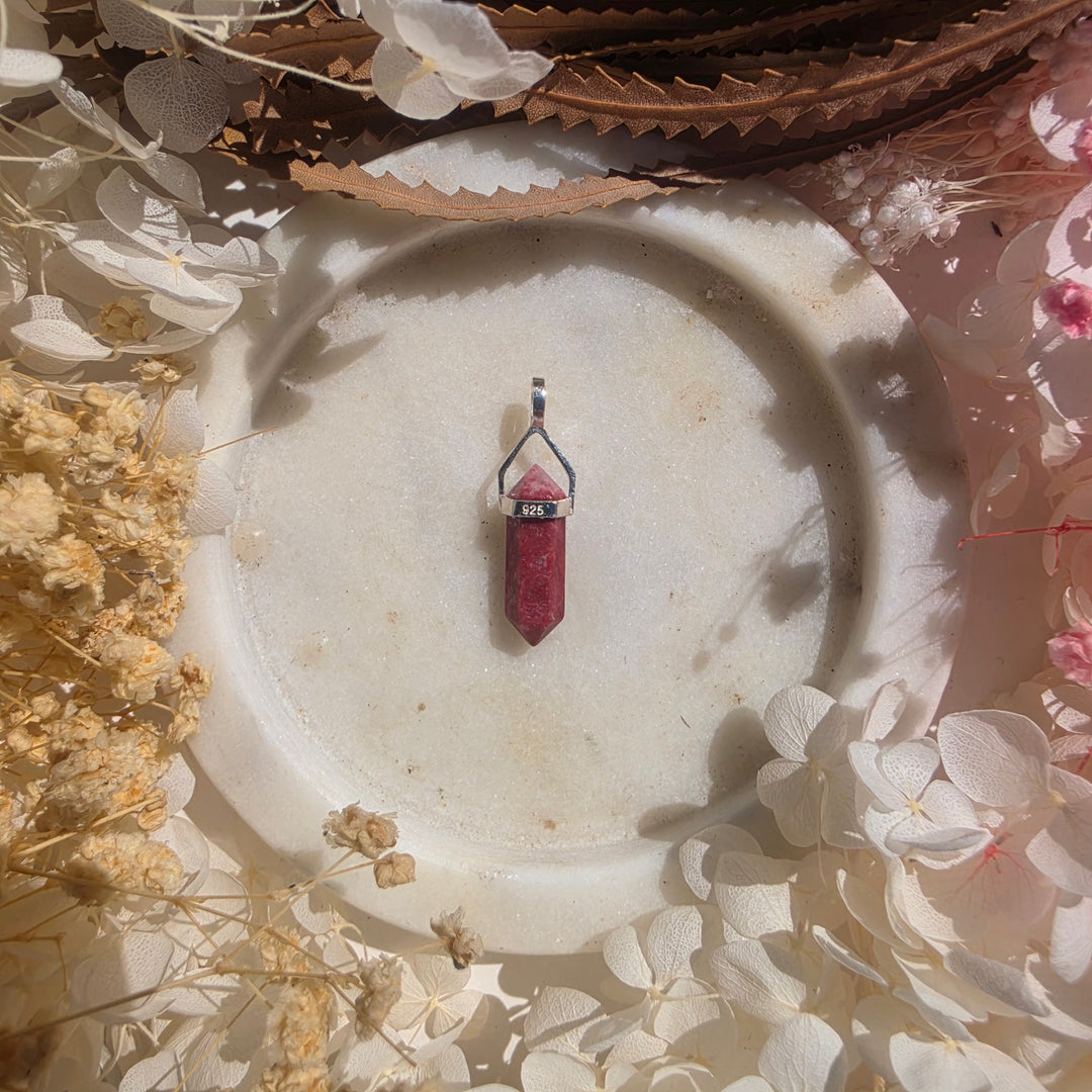 Thulite Alignment Silver Pendant