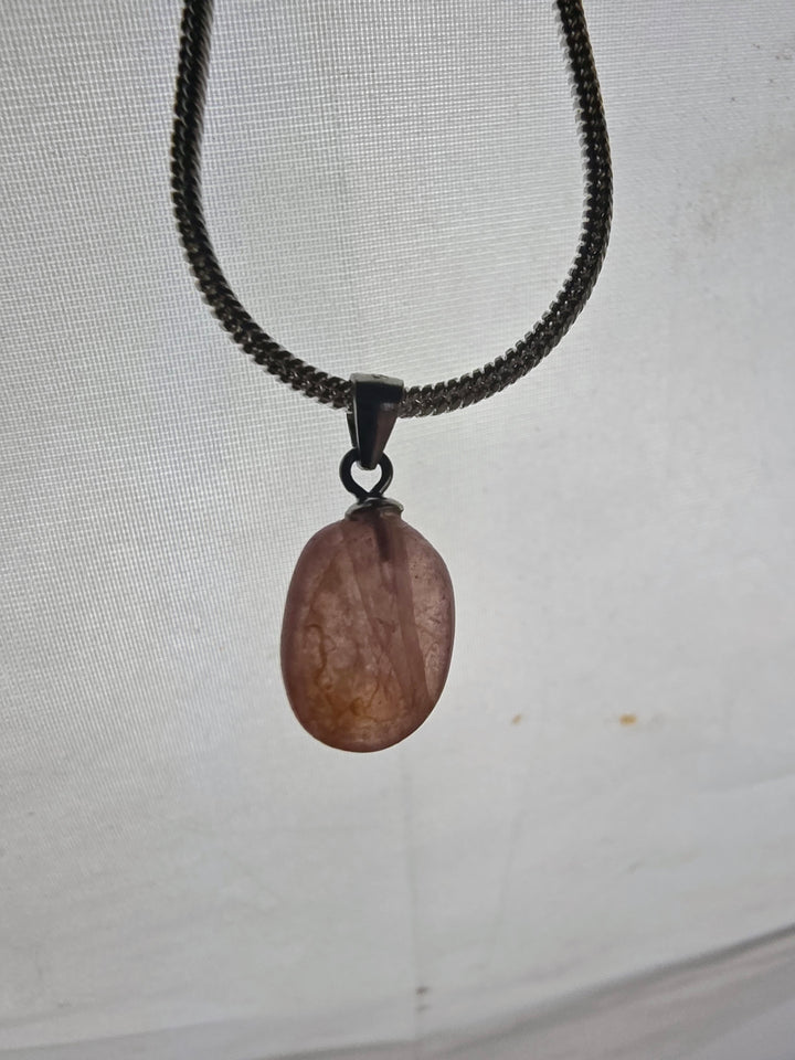Pink & Orange Tourmaline Silver Pendant — Flow & Flourish