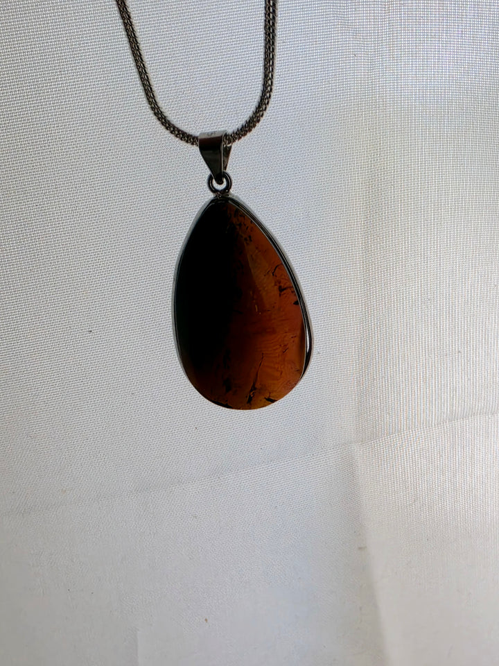 Watermelon Tourmaline Silver Pendant