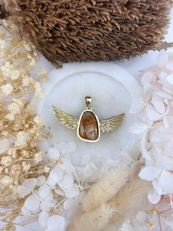 Citrine Anahata Brass Pendant
