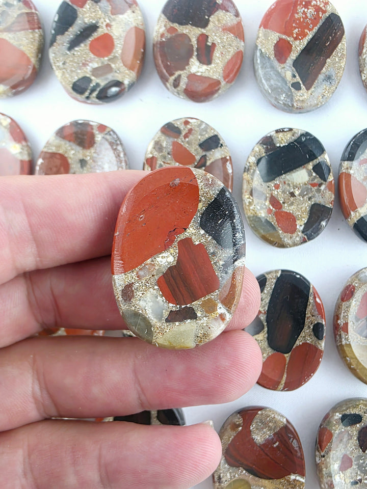 Brecciated Red Jasper Worry Stone