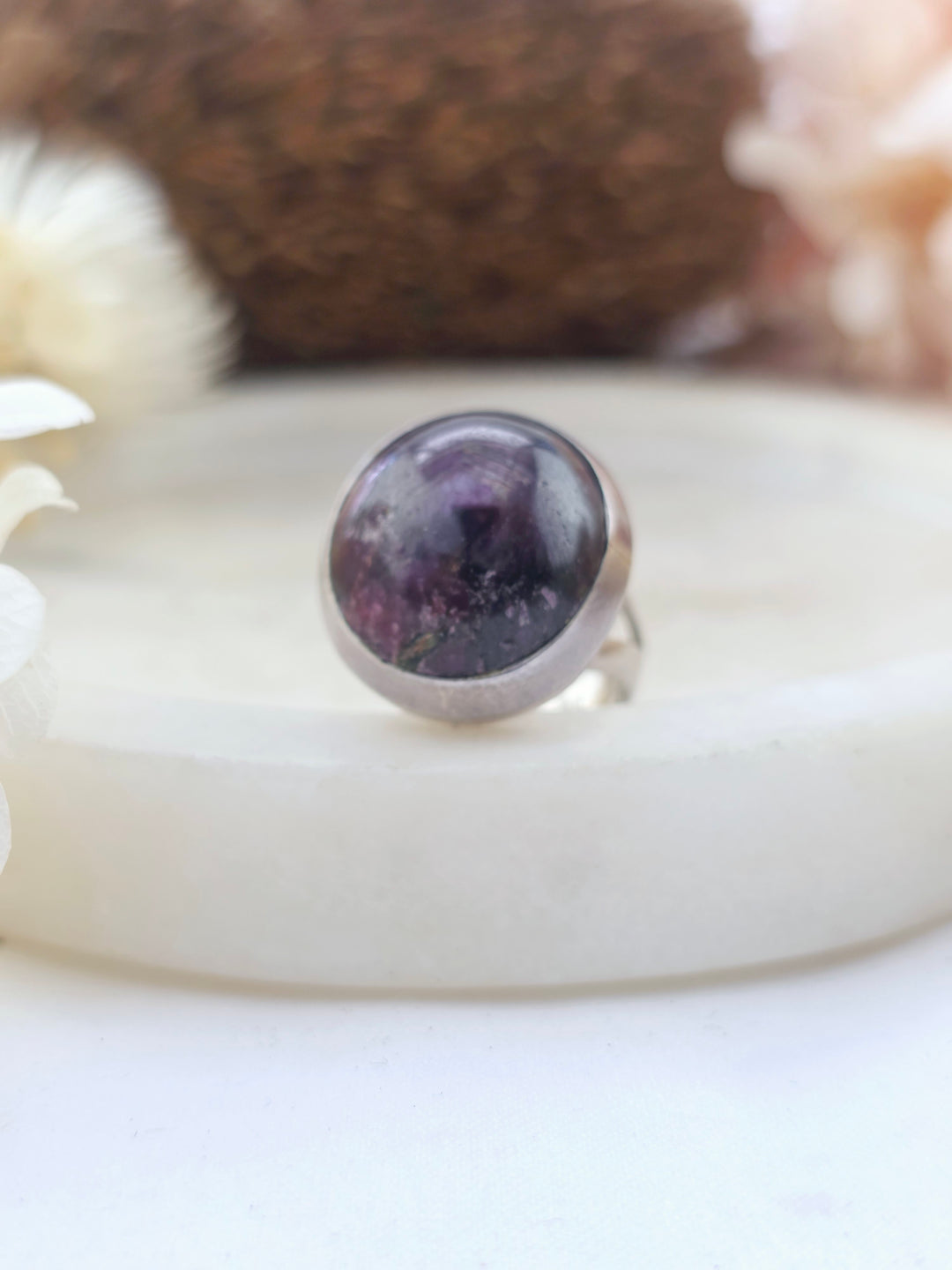 Star Ruby Silver Ring - Size 7