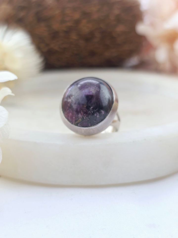 Star Ruby Silver Ring - Size 7