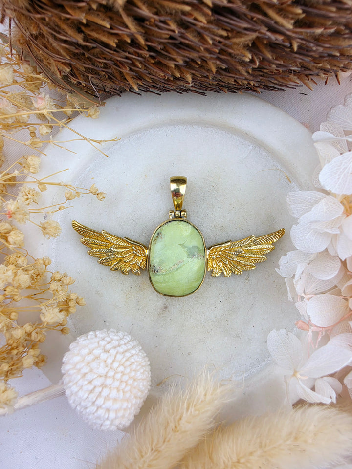 Serpentine Anahata Brass Pendant