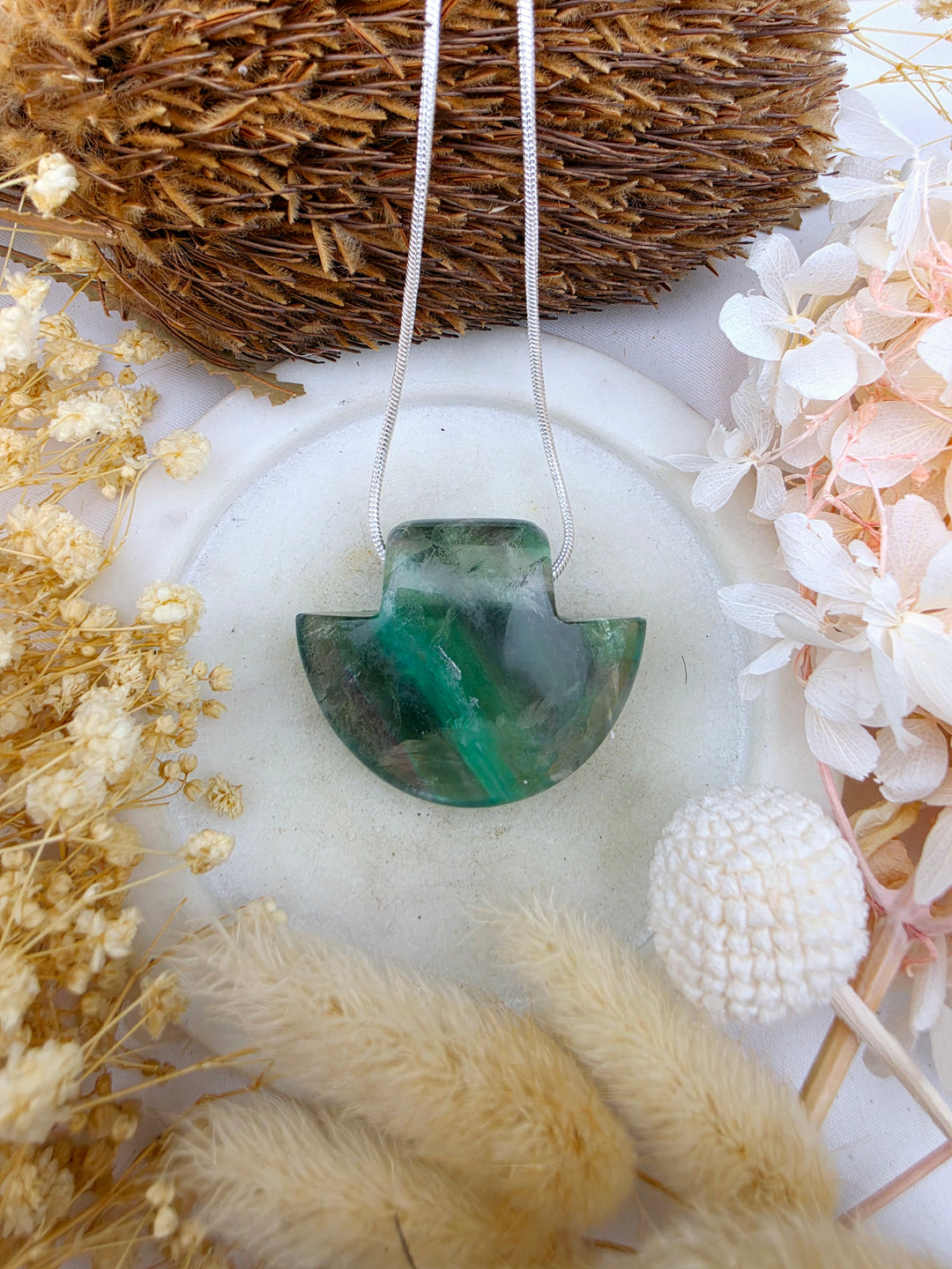 Rainbow Fluorite Temple Pendant