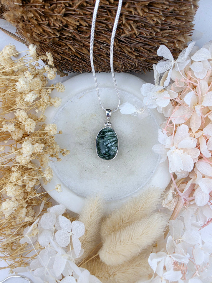 Seraphinite Silver Pendant