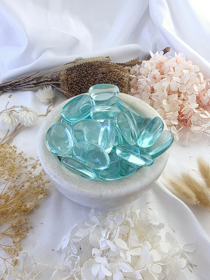 Aqua Blue Obsidian Large Tumbled Stone