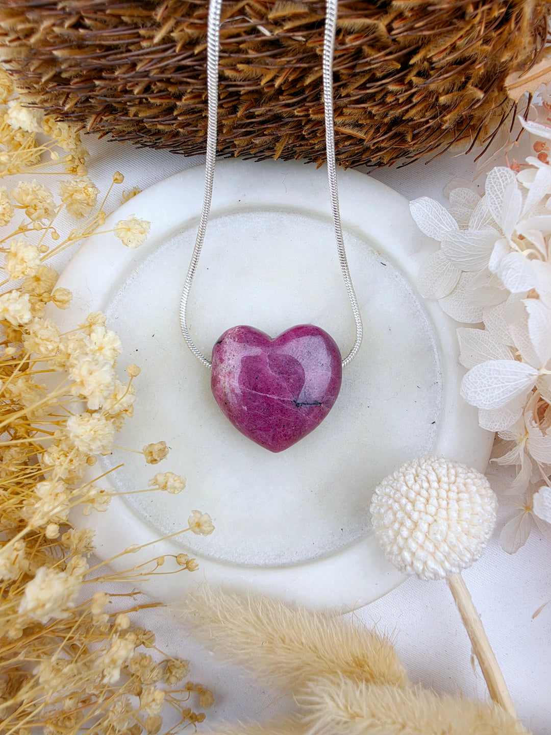 Rhodonite Heart Pendant - Free To Heal