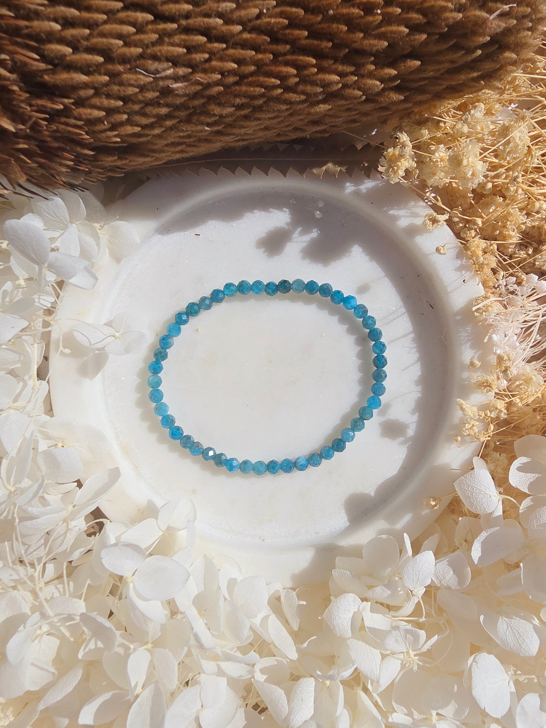 Blue Apatite Faceted Bracelet - 4mm