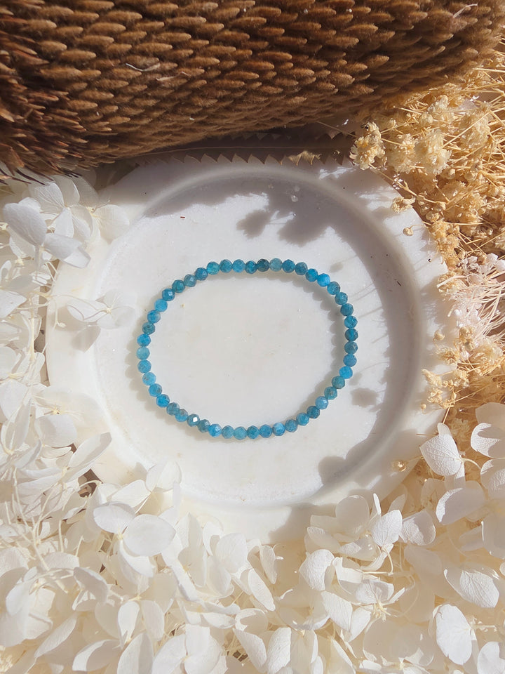 Blue Apatite Faceted Bracelet - 4mm