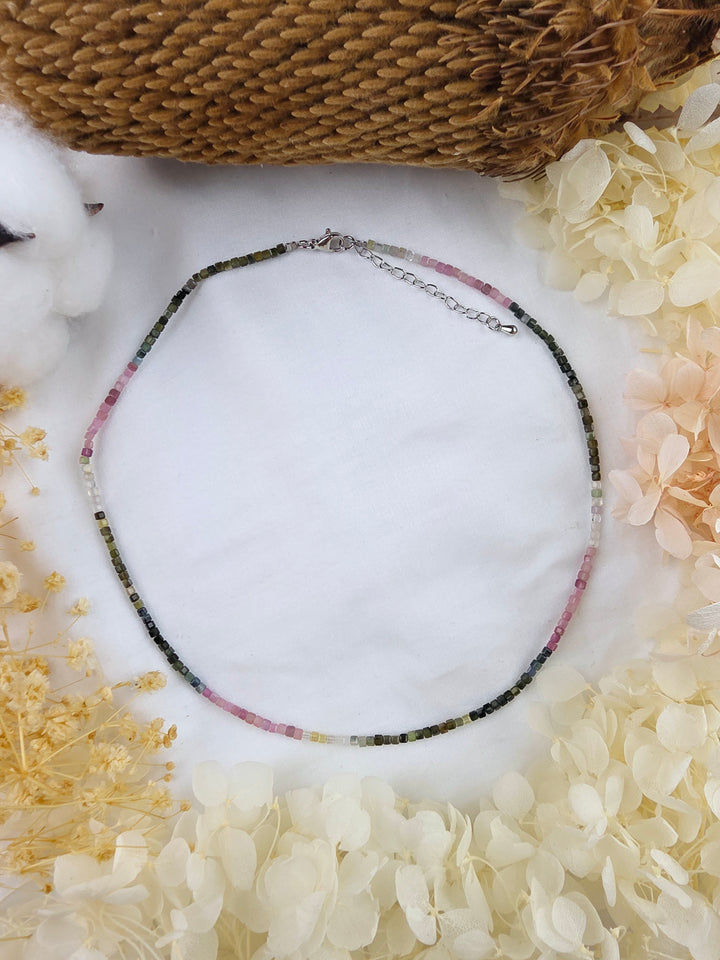Watermelon Tourmaline Faceted Necklace - Tender & Whole