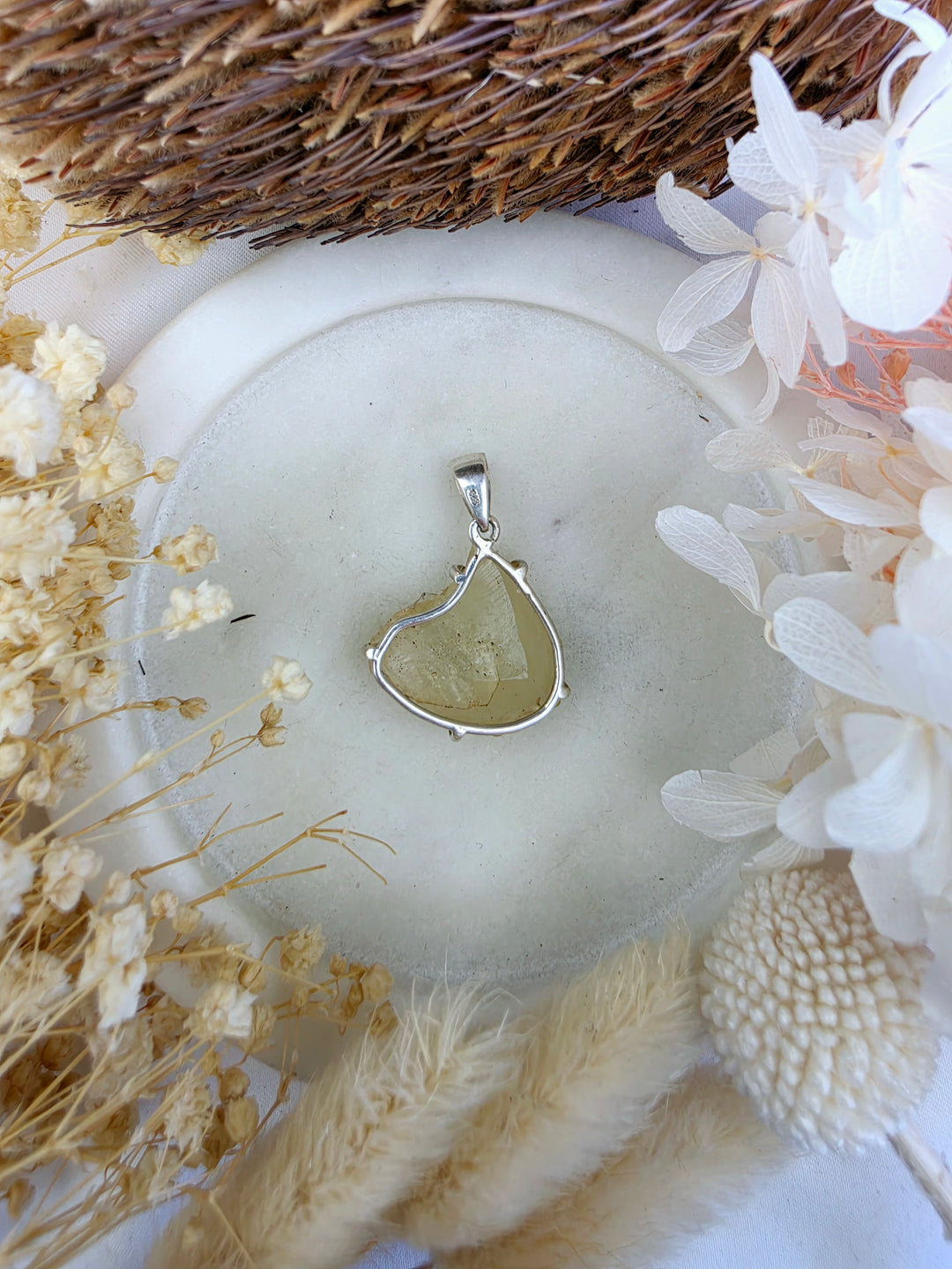Libyan Desert Glass Silver Pendant — Written in the Stars