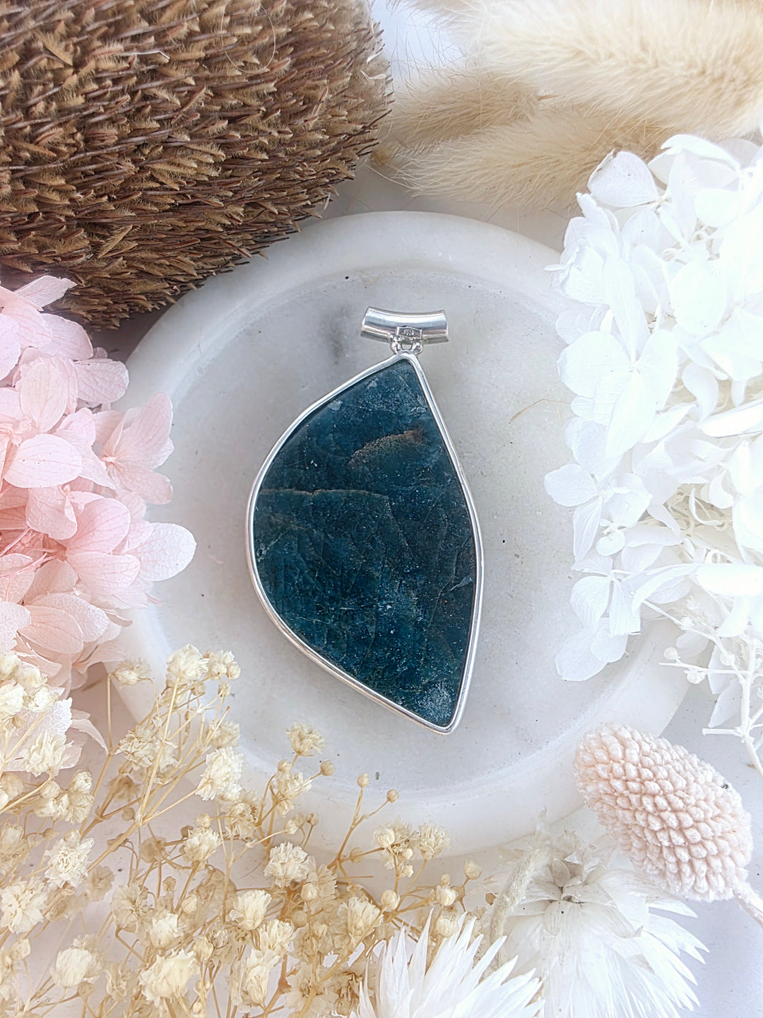 Blue Apatite Silver Necklace