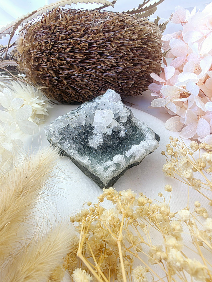 Amethyst with Calcite Cluster