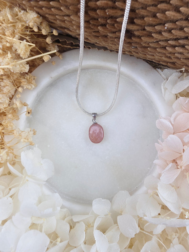 Pink & Orange Tourmaline Silver Pendant — Flow & Flourish