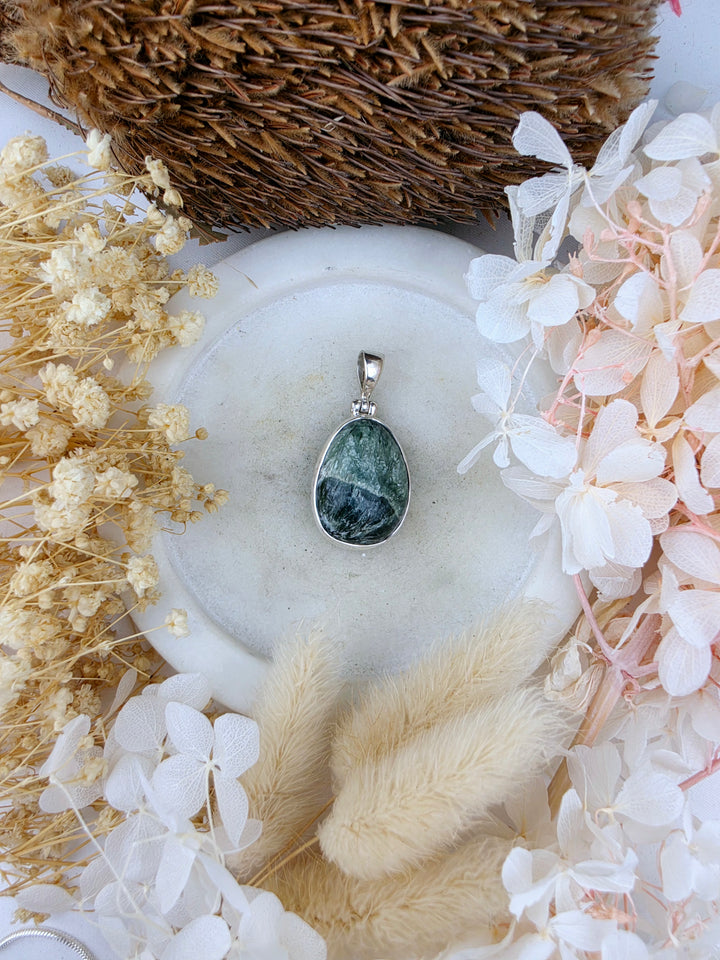 Seraphinite Silver Pendant