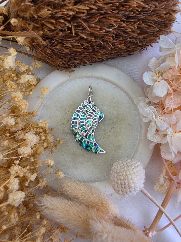 Divine Goddess Ocean Wing Silver Pendant
