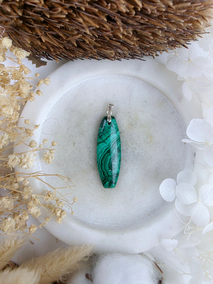 Malachite Silver Pendant