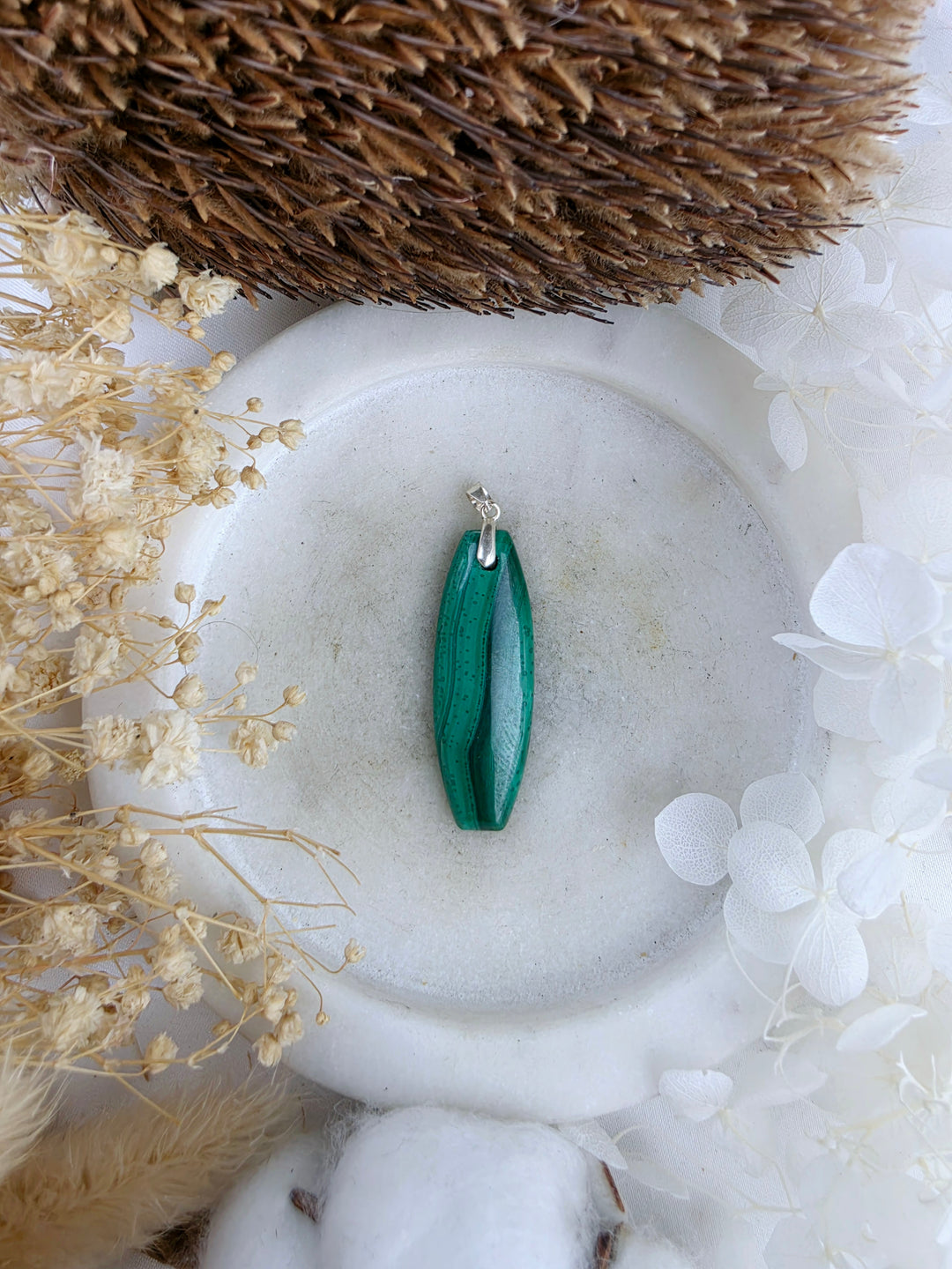 Malachite Silver Pendant