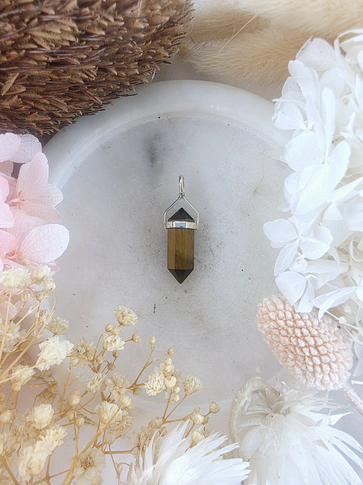 Tigers Eye Silver Pendant