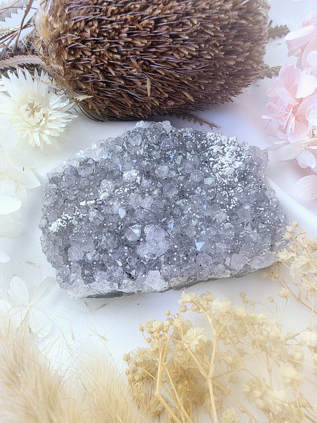 Amethyst with Calcite Cluster