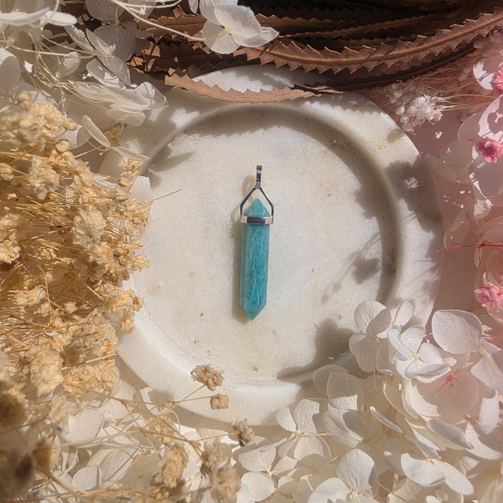 Amazonite Alignment Silver Pendant