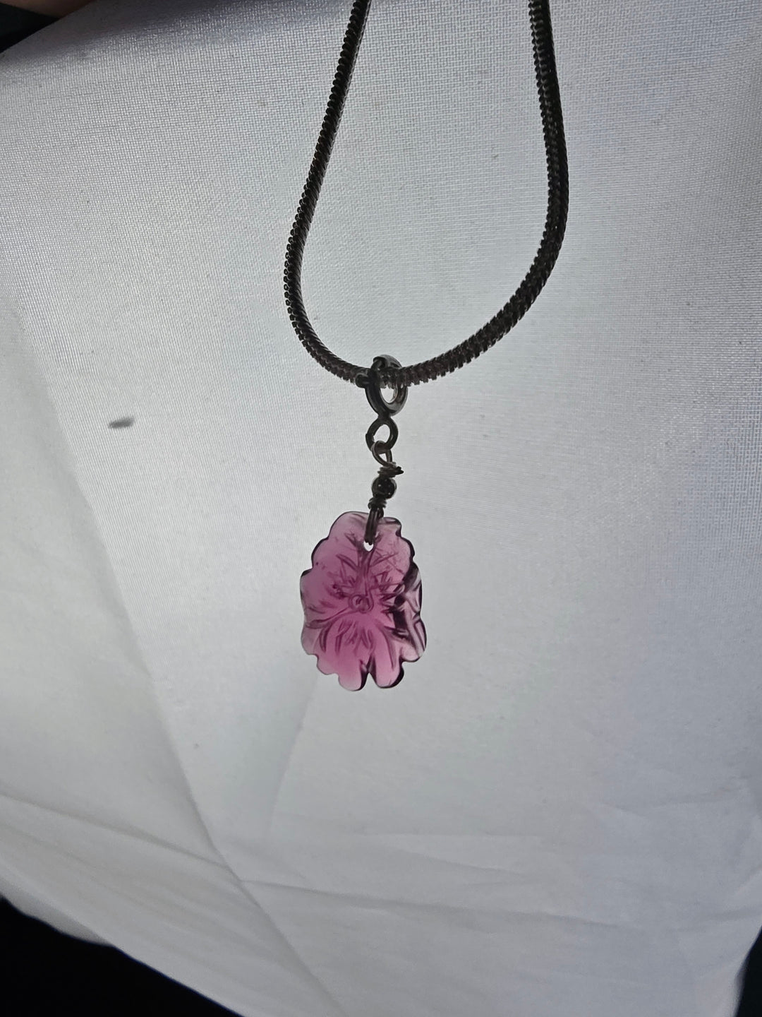 Pink Tourmaline Peony Flower Silver Pendant/Charm — Worthy of Love