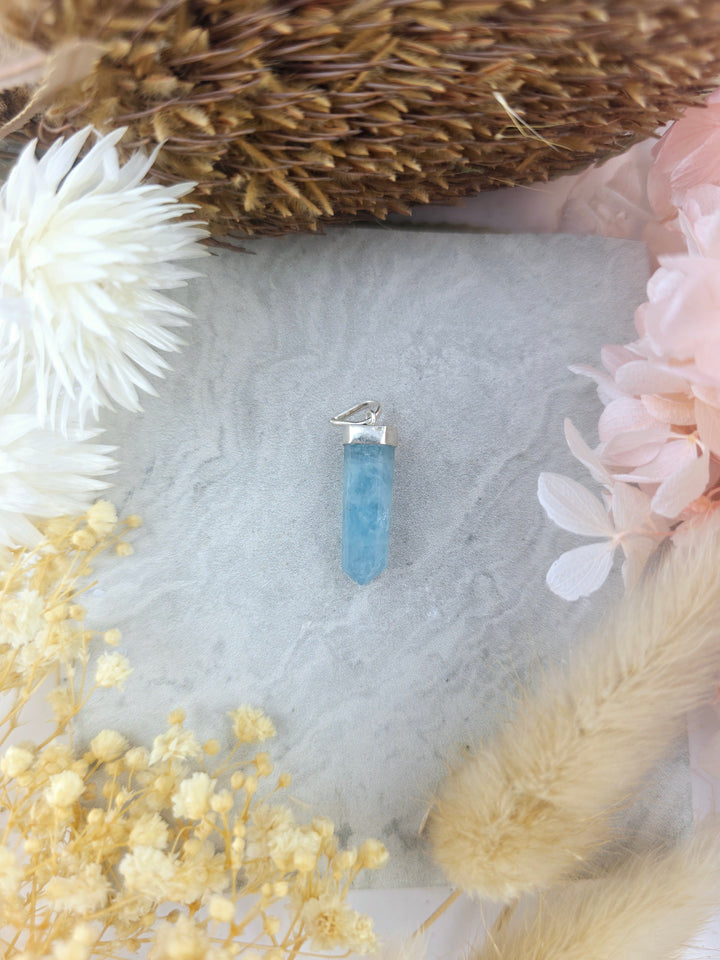 Aquamarine Silver Pendant