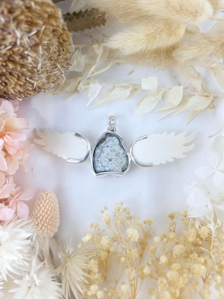 Vera Cruz Amethyst Cluster Winged Silver Pendant