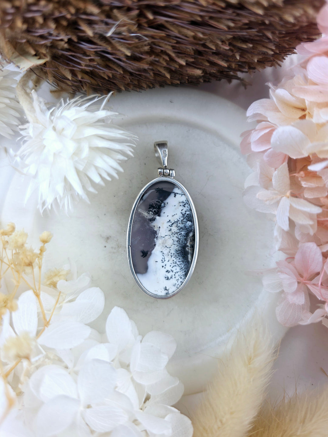 Merlinite Silver Pendant