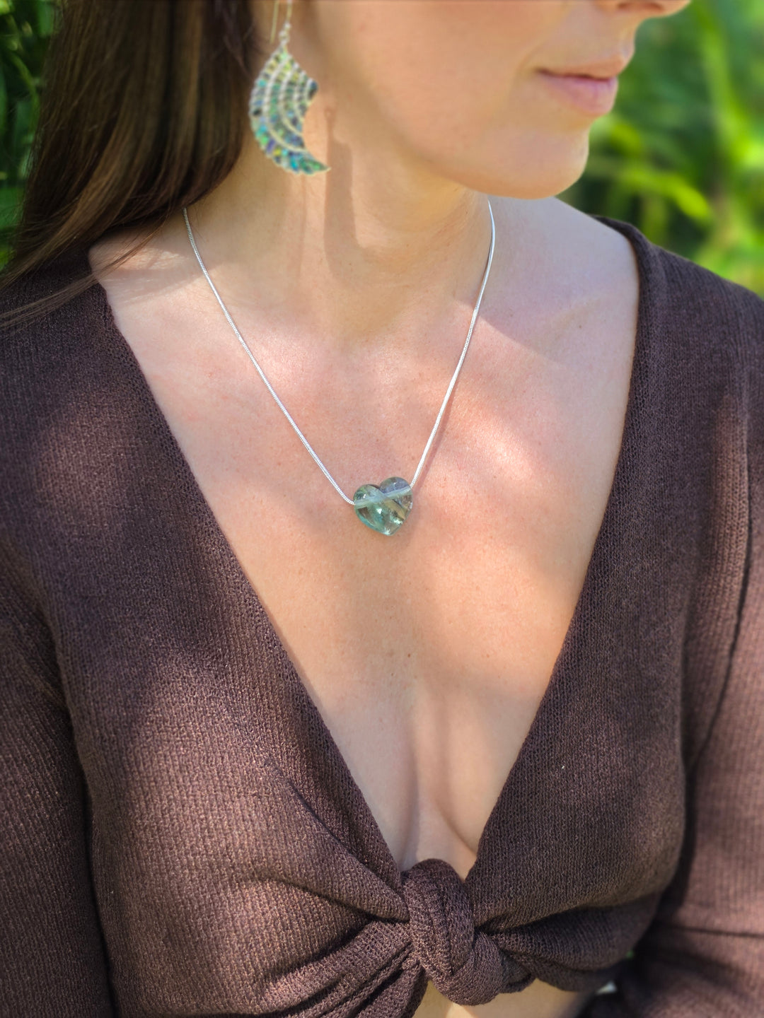 Rainbow Fluorite Heart Pendant — Dream Without Limits