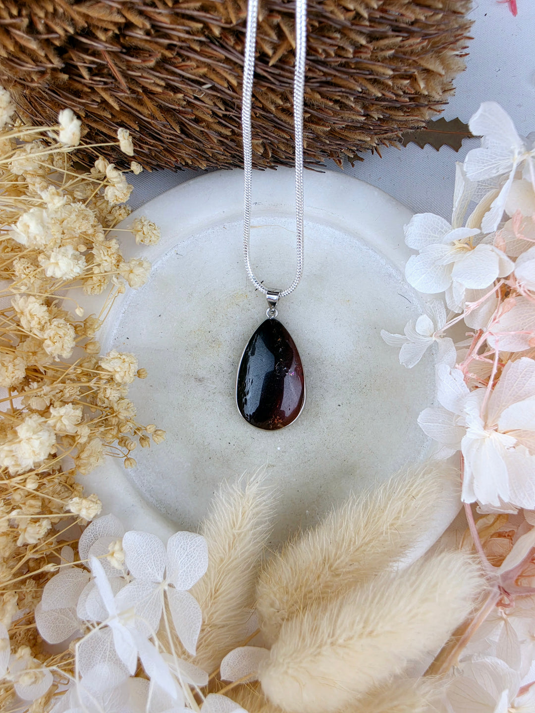 Watermelon Tourmaline Silver Pendant