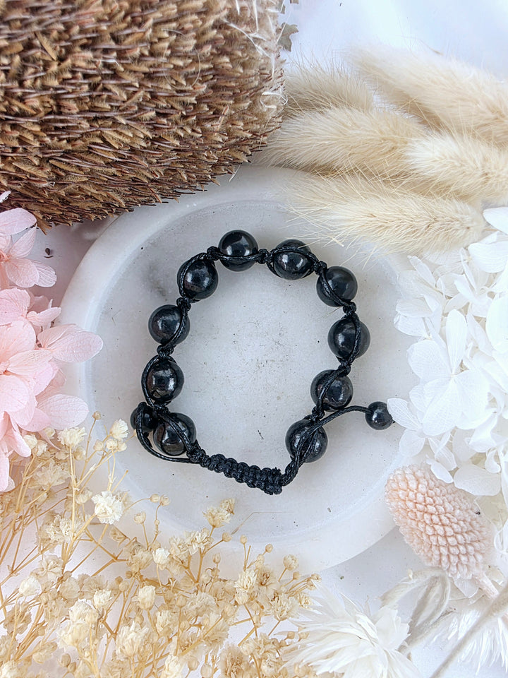 Shungite Chord Shamballa Bracelet - 12mm