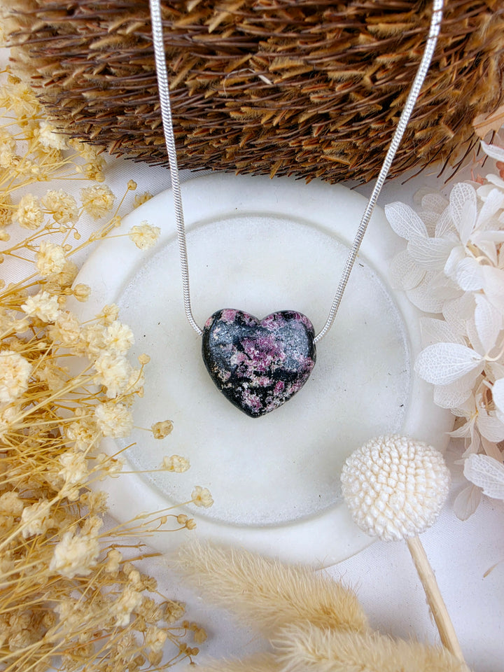 Rhodonite Heart Pendant - Free To Heal