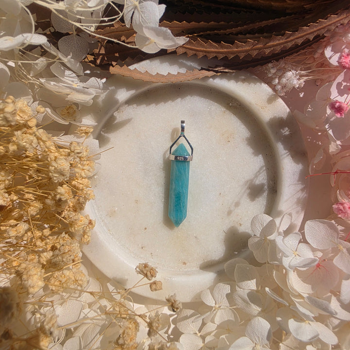 Amazonite Alignment Silver Pendant
