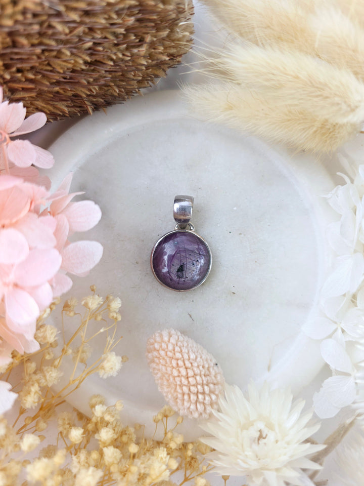 Star Ruby Silver Pendant