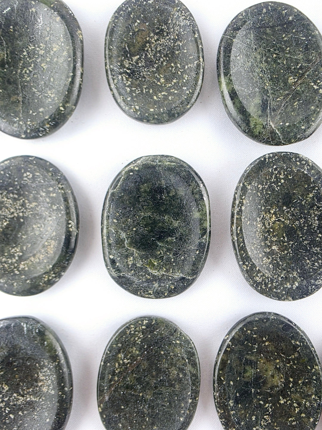 Serpentine with Pyrite Worry Stone