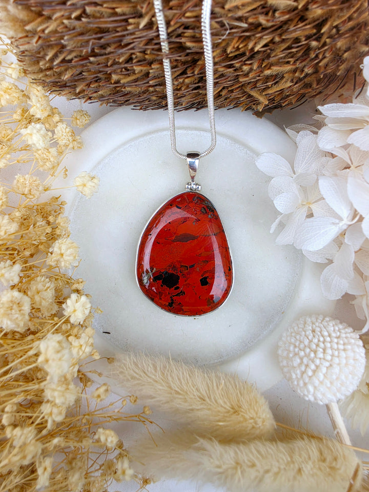 Red Jasper Silver Pendant — Your Quiet Shield