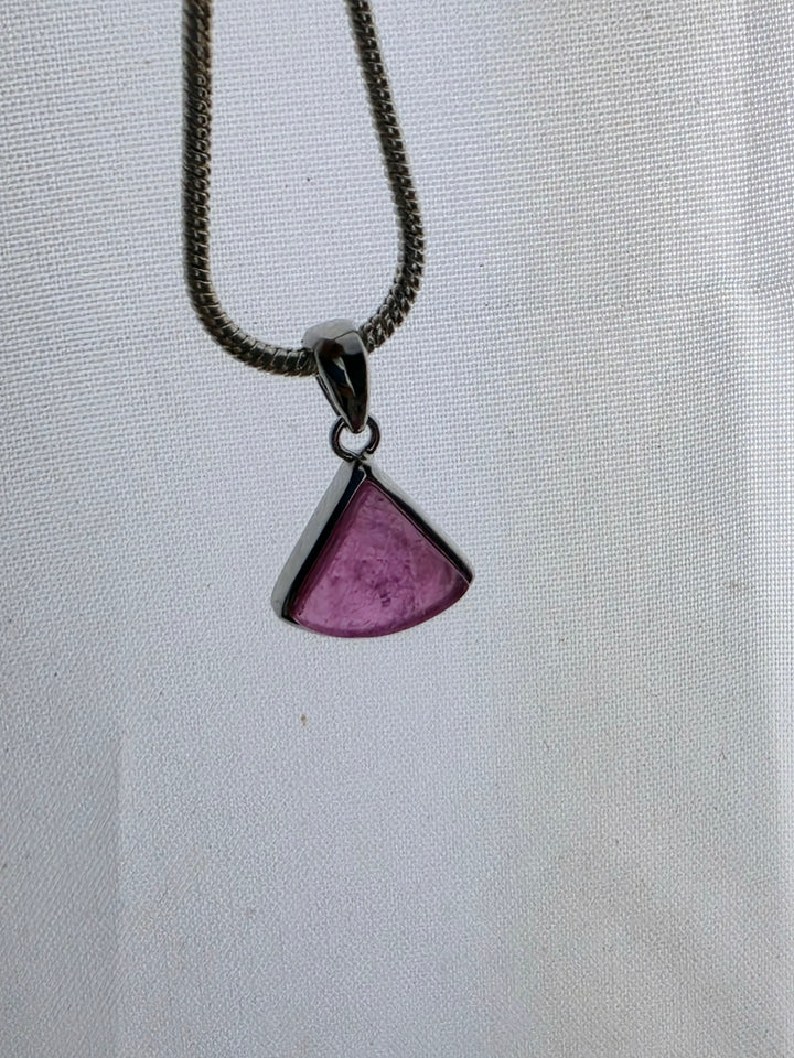 Watermelon Tourmaline Silver Pendant