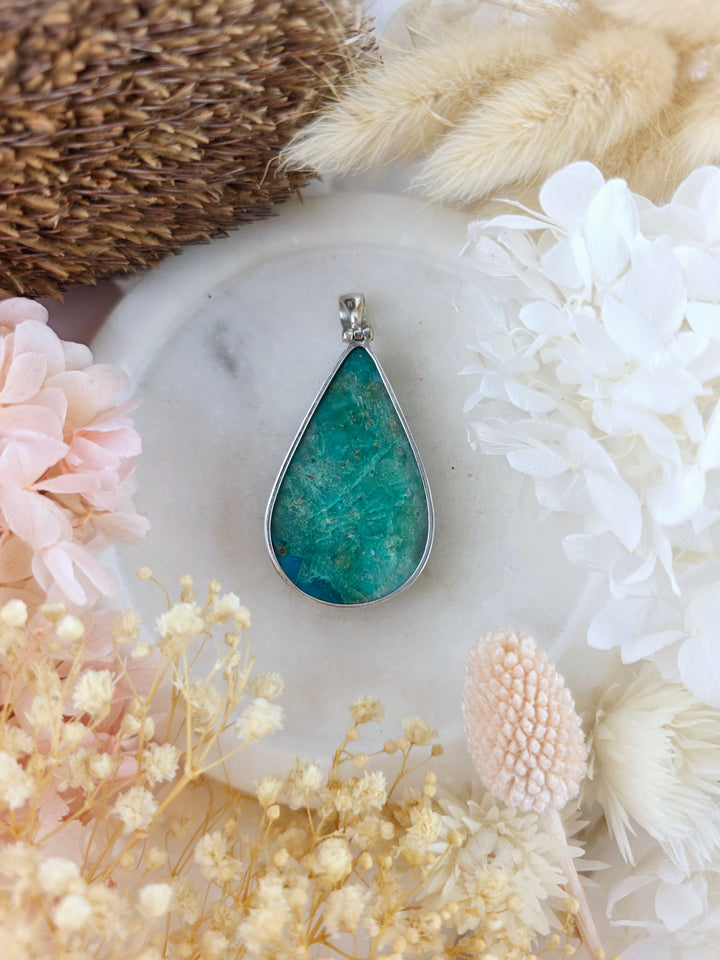 Chrysocolla Silver Pendant