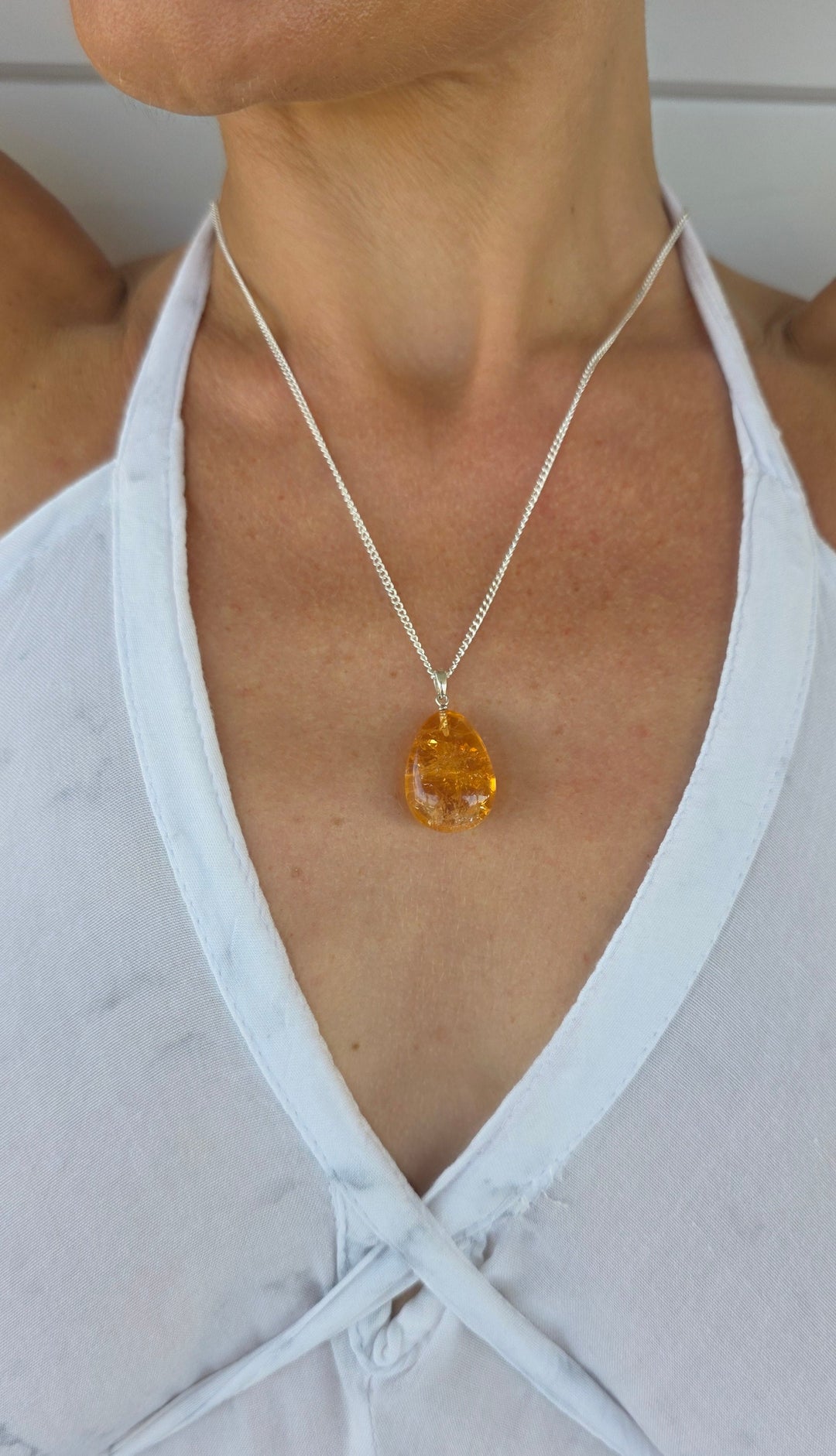 Citrine Tumbled Pendant