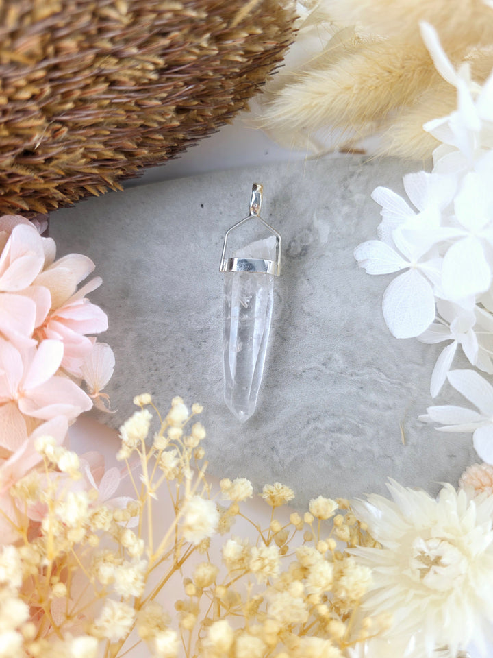 Lemurian Quartz Silver Pendant