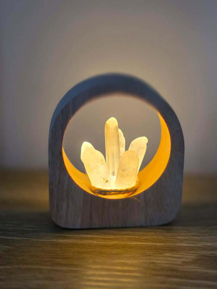 Clear Quartz Lotus Lamp