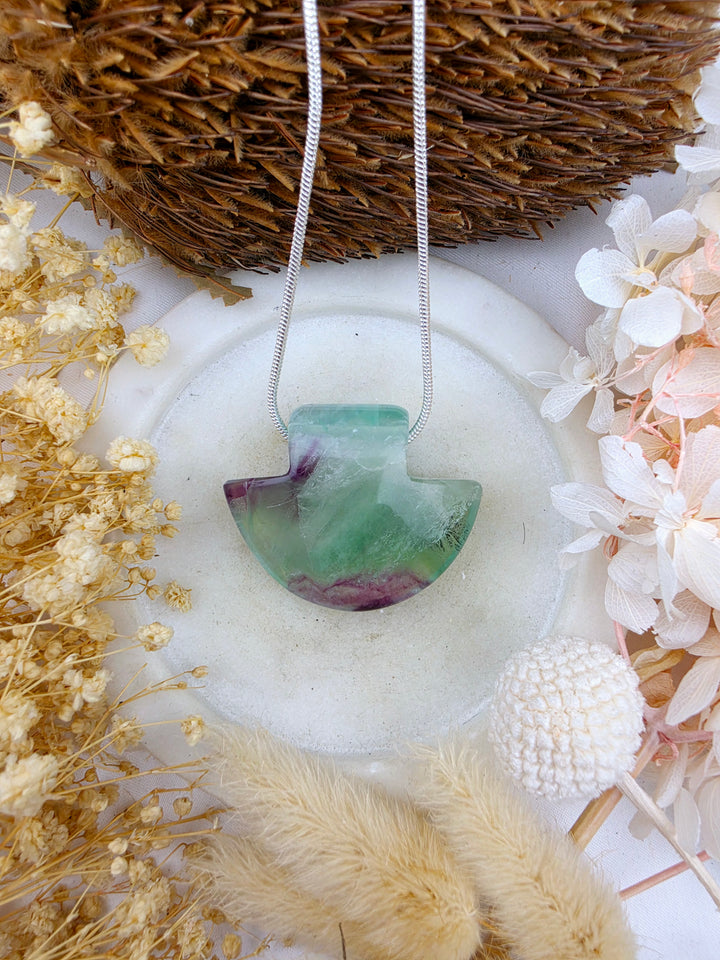 Rainbow Fluorite Temple Pendant