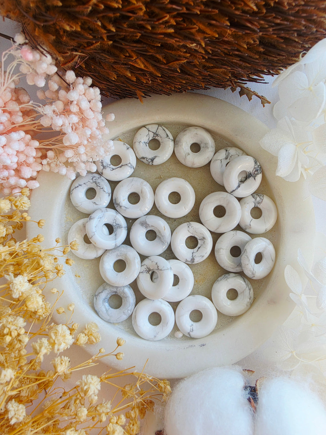 Howlite Donut Pendant