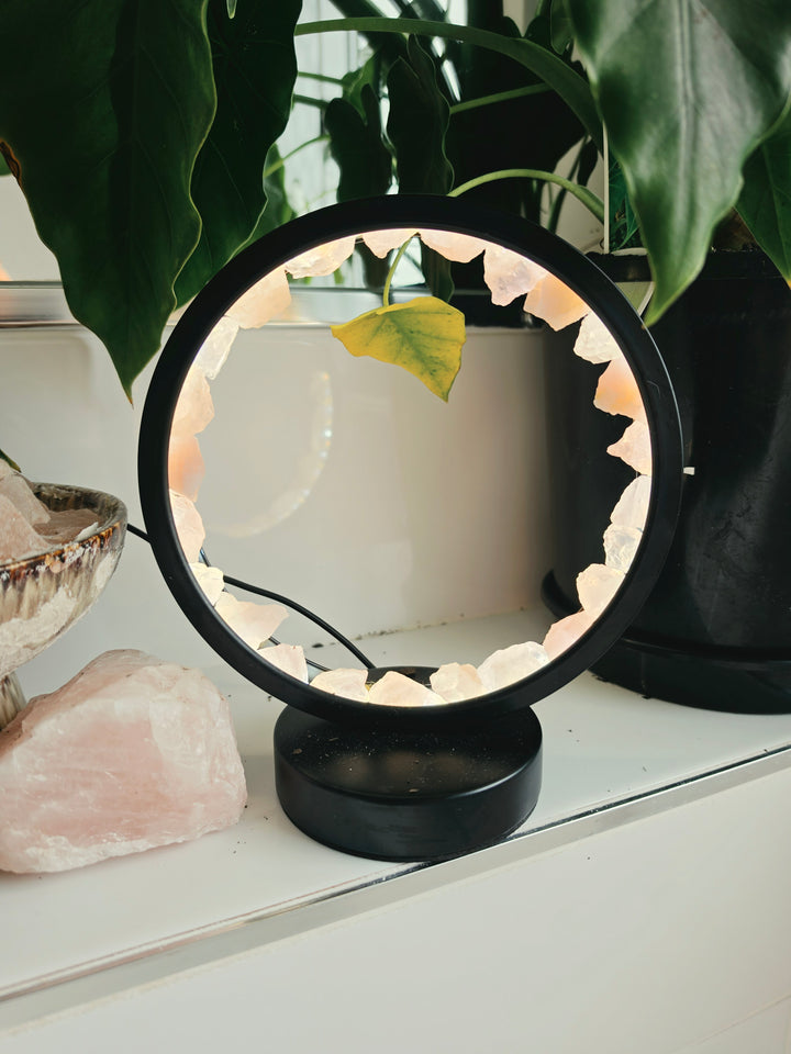 Rose Quartz Halo Lamp